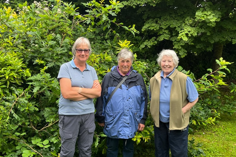 Dousland's Helen Rowatt Garden wildlife survey team Fiona Dray, Jill Lacayo and Liz Spray.