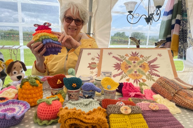 Jean Gallop of Spreyton sold some of her crochet items at Spreyton Fair.  AQ 5179
