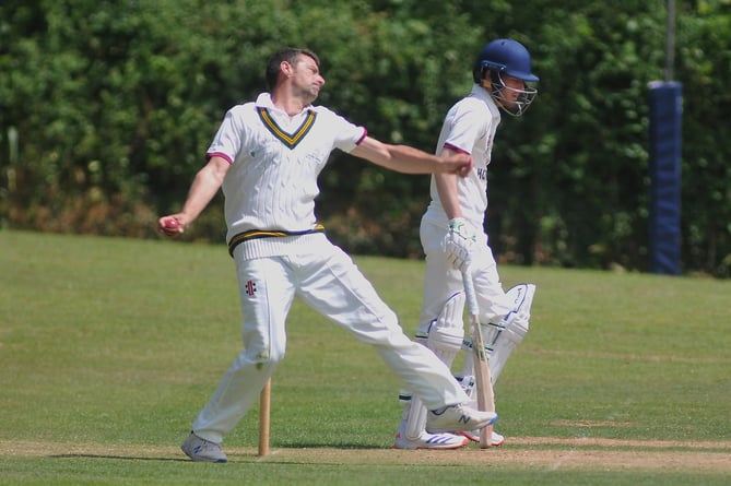 Devon Cricket League B Division. Ipplepen versus Stoke  Gabriel. Stoke's all-rounder Mike Smith