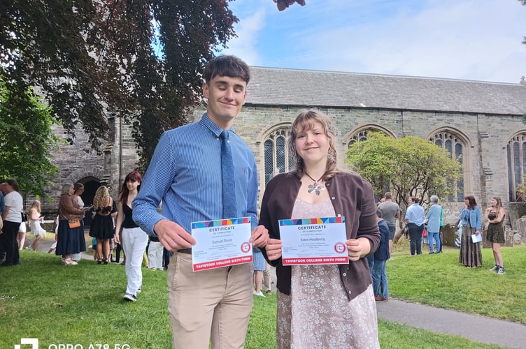 Tavistock  College students James Boyle and Eden Houlberg graduate.