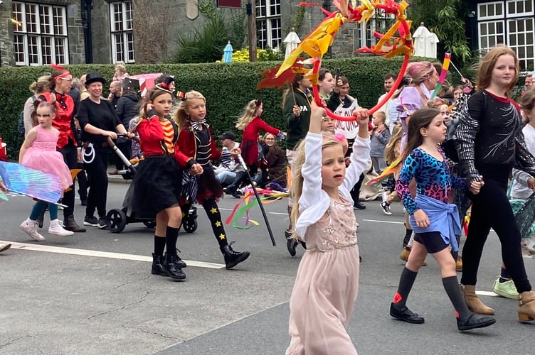 Pictured, last year's procession. Tavistock Carnival Week starts on Saturday, July 13 with a day of music throughout the town at TaviFringe