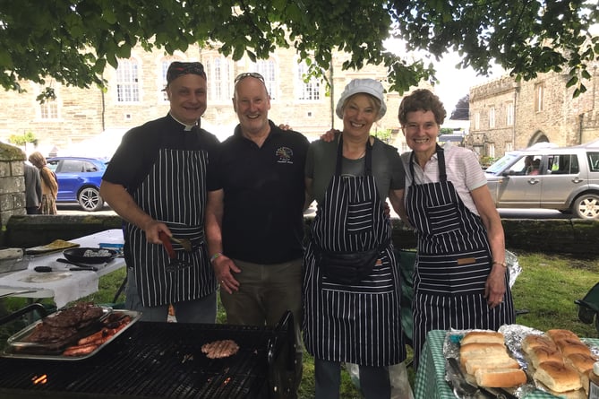 Providing the barbecue at St Eustachius' Church Fete on Saturday were vicar Father Matt Godfrey, Stewart MacDougall, Andra MacDougall and churchwarden Catherine Stoate