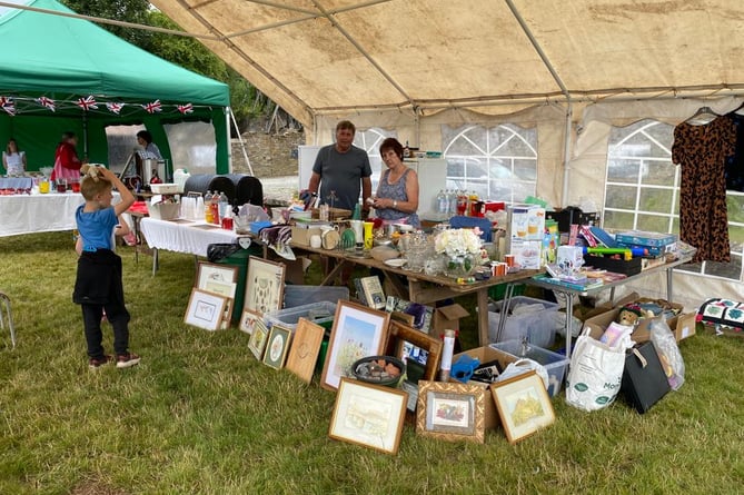 Gulworthy Fete bric-a-brac stall at a previous successful fund raising event..