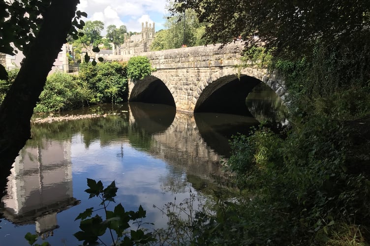 Abbey Bridge in Tavistock where emergency services attended to take one person to hospital last night.