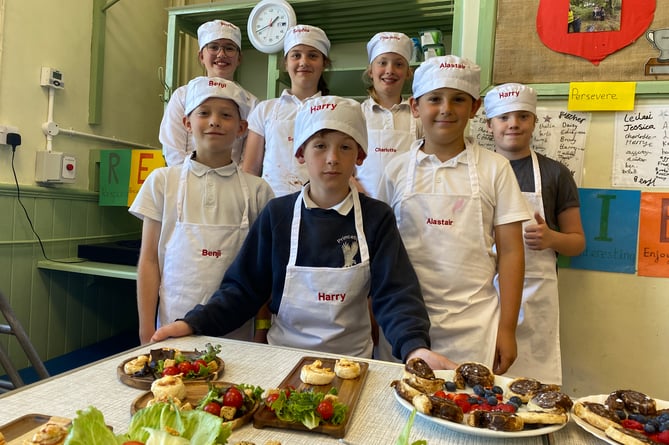 Princetown School young bakers' await the judging of their efforts.