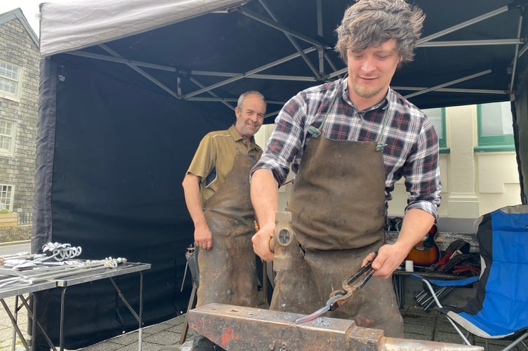 The heat of creativity at Princetown Arts Festival with blacksmiths Gary Sharman and Ben Wixon, of Tor Royal, Princetown.