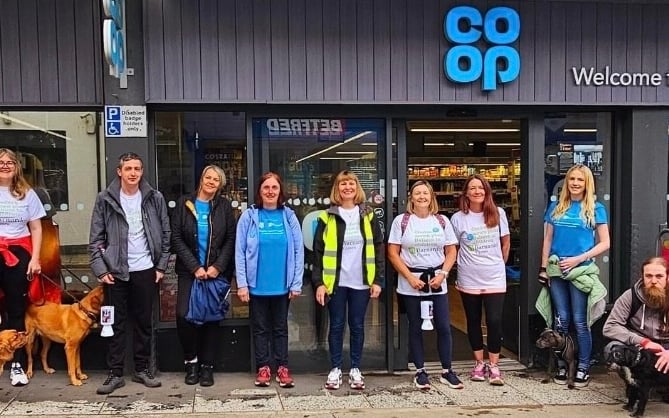 Tavistock's Co-op fund-raising walking team.