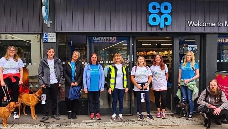 Tavistock's Co-op fund-raising walking team.