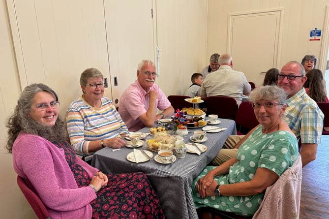 Villagers were treated to a slap-up tea in Brentor hall.