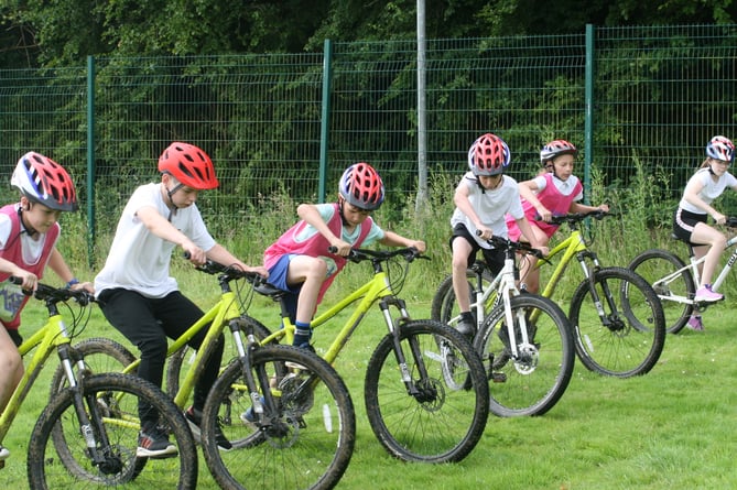 West Devon primary schools cyclo-cross start.