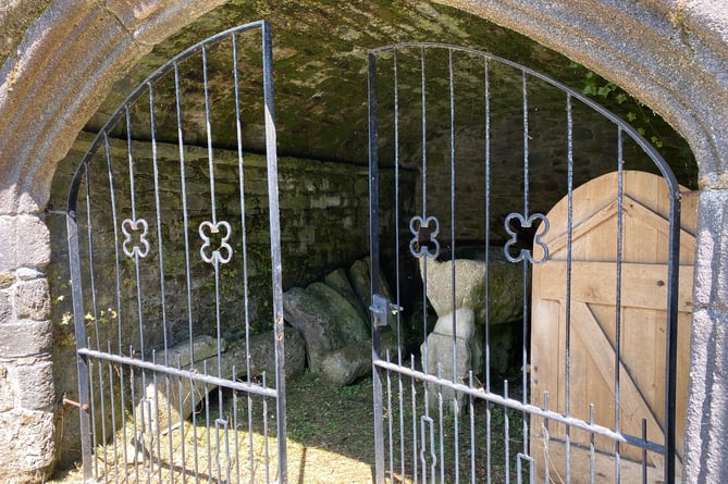 Underneath the arch of Betsy Grimbal's Tower which is due to be surveyed for preservation