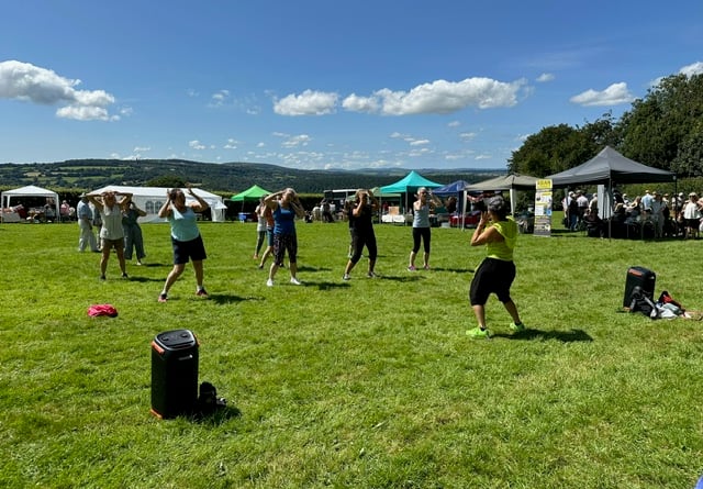 Gulworthy Summer Fete fun exercise class.