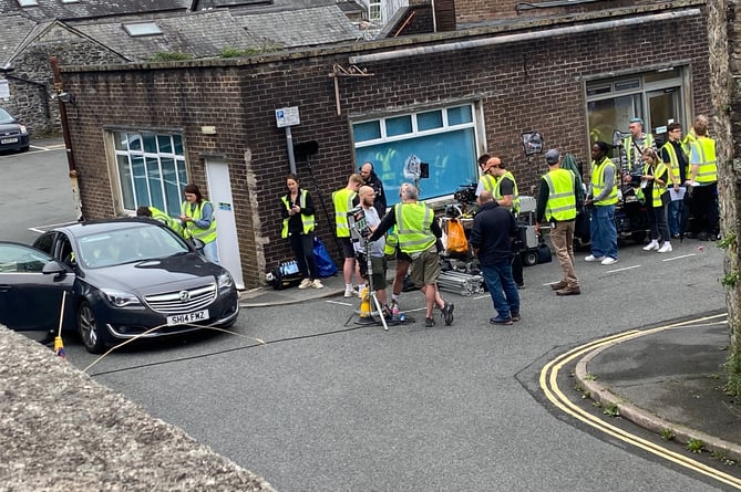 Filming Beyond Paradise on Pepper Street just below Old Exeter Road today.