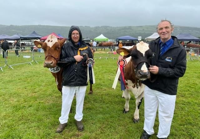 Pictured, right, is Les Rockett of Bridestowe with his champion Ayrshire 'Granny' Greenway Ross Great Jubilee.at Okehampton Show last week