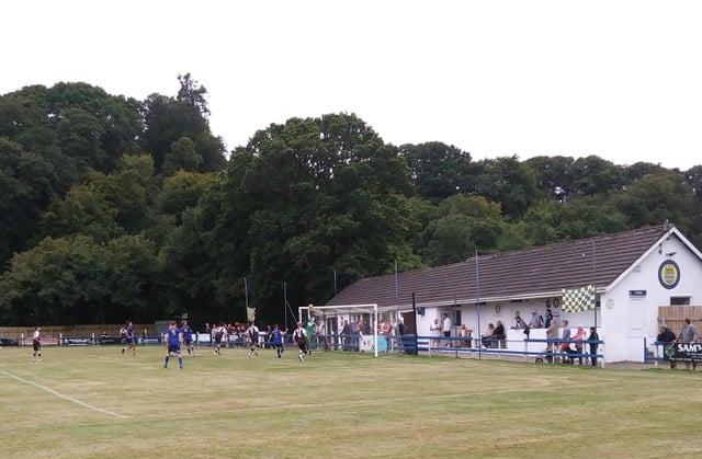 Okehampton Argyle versus Middlezoy down towards the clubhouse