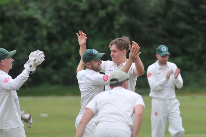 Devon Cricket League C Division West.  Ashburton versus Yelverton Bohemians. Ashburton's  bowler Charlie Towers