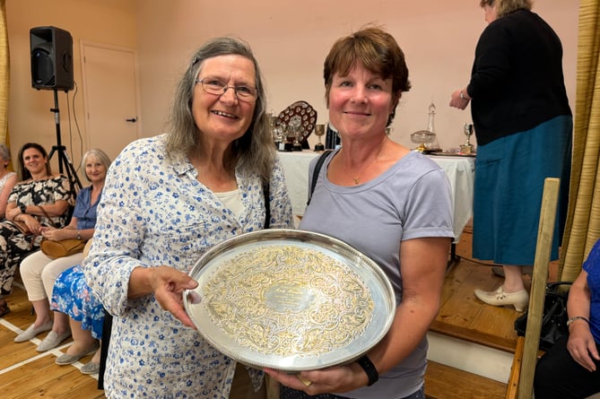 Caroline Burkin and Judith Talbot with their preserves award.  AQ 1060