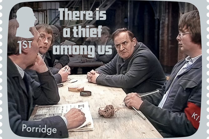 Ronnie Barker and fellow 'inmates' feature on the new Porridge range of Royal Mail stamps.