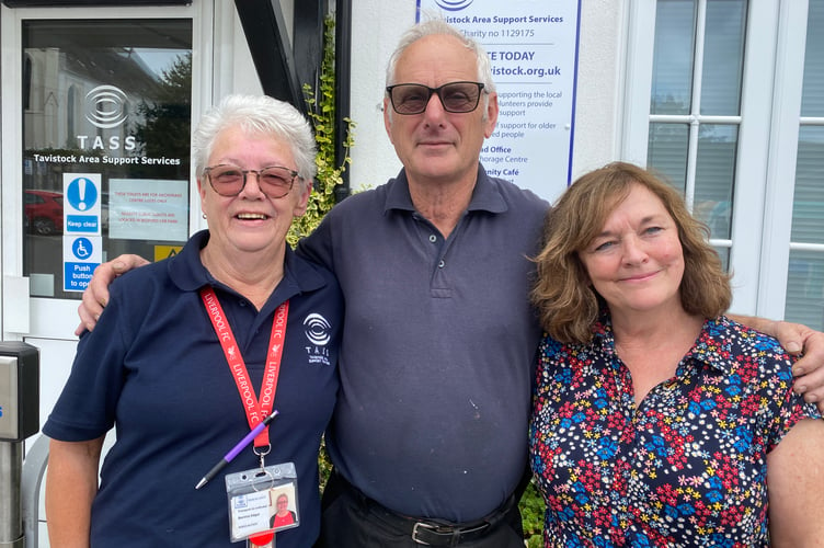 Brian Davis handyman at the charity TASS with manager Holly Stirling (right) and colleague Bernice Edgar.