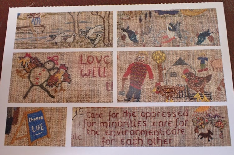 Panel from the Quaker Peace Tapestry