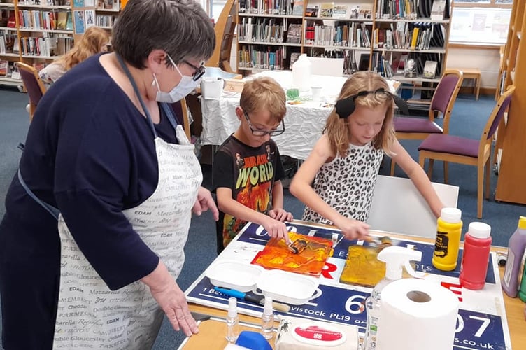 Families are invited to Tavistock Library's Fun Palace event this Saturday. Pictured are children enjoying a previous Fun Palace.