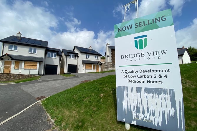 The part-built development at Bridge View, Calstock