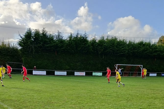 Argyle build down the left touchline in the second half