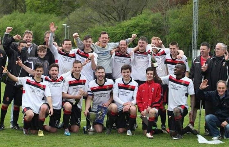 Derek Pethick is second from right on back row (with stick). Tavistock AFC SW Peninsula East League