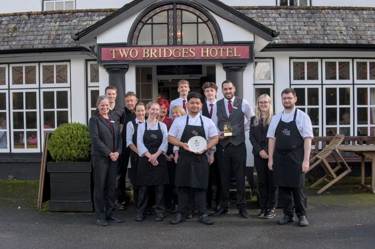 The Two Bridges Hotel team with their awards