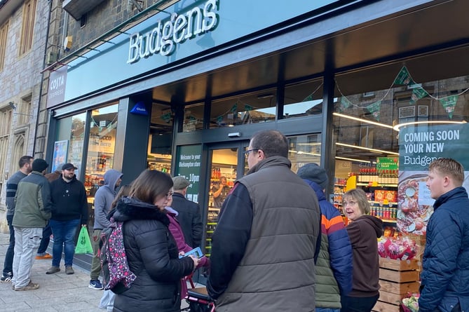 Eager buyers waiting for Budgens to open on November 15