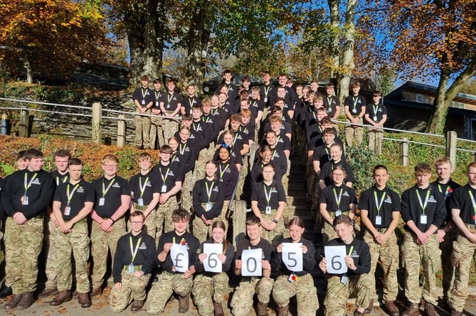 Students at Duchy College Stoke Climsland raised more than £6,000 for the Royal British Legion, to help veterans, with their Poppy Run