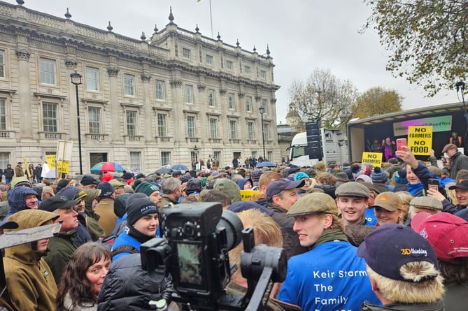 The farmers' protest in London today.