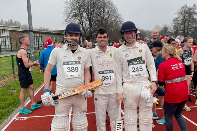 Tavistock CC trio at the TAC Christmassy 5k