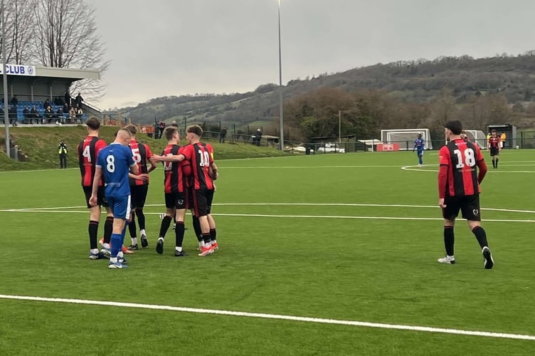 Tavistock AFC celebrations away at Larkhall Athletic