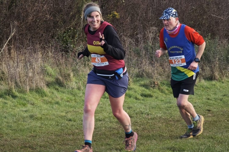 ORC runner Lou Duffield (left) on the Oh My Obelisk race last Sunday in Dawlish.