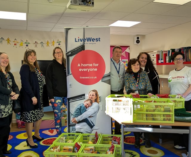 Food boxes given out at Okehampton Primary School