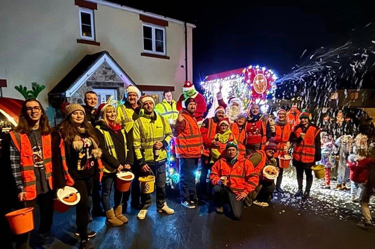 Members of Okehampton Round Table during their Santa's Sleigh collection at Christmas