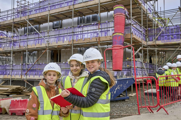 Lifton Primary children looking at house building as a career. Picture by Guy Harrop.