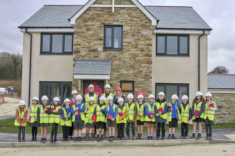 Lifton Primary Year Six Pupils  Academy learning about housebuilding by Wain Homes. Photograph by Harrop