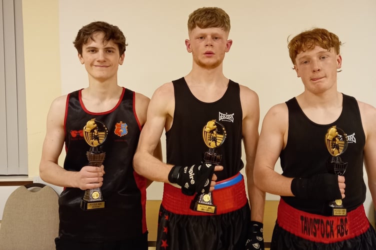 Tavistock boxers Bohdan Popovych, Freddy Owen, and James Crossey