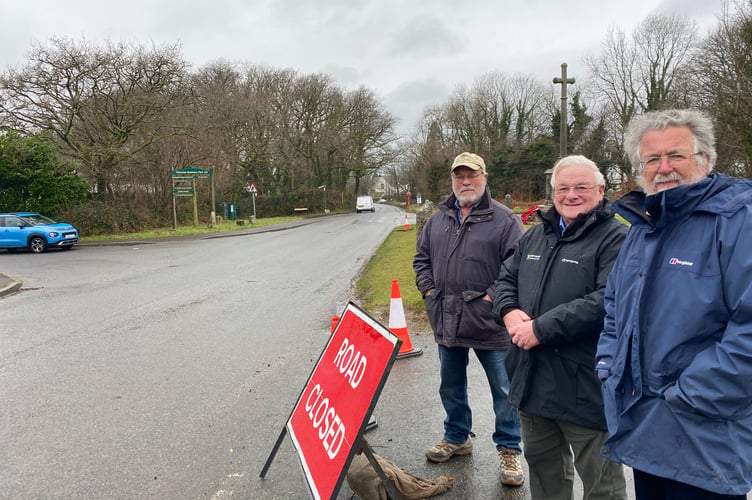 Buckland parish Cllr Frayne Coulshaw, County Cllr Philip Sanders and parish Cllr Ric Cheadle are united in calling for an extension of a 30mph speed limit in Crapstone.