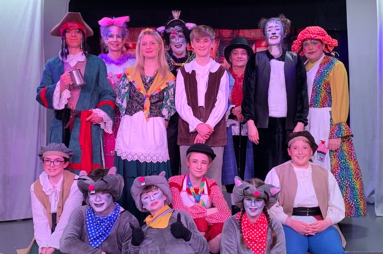 The full cast of Dick Whittington and his Cat is being staged by Stoke Climsland Amateur Theatrical Society